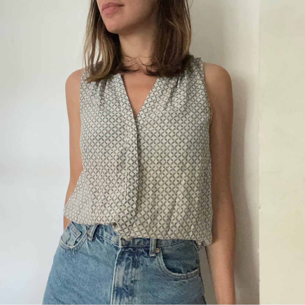 Silk sleeveless print blouse from Joie